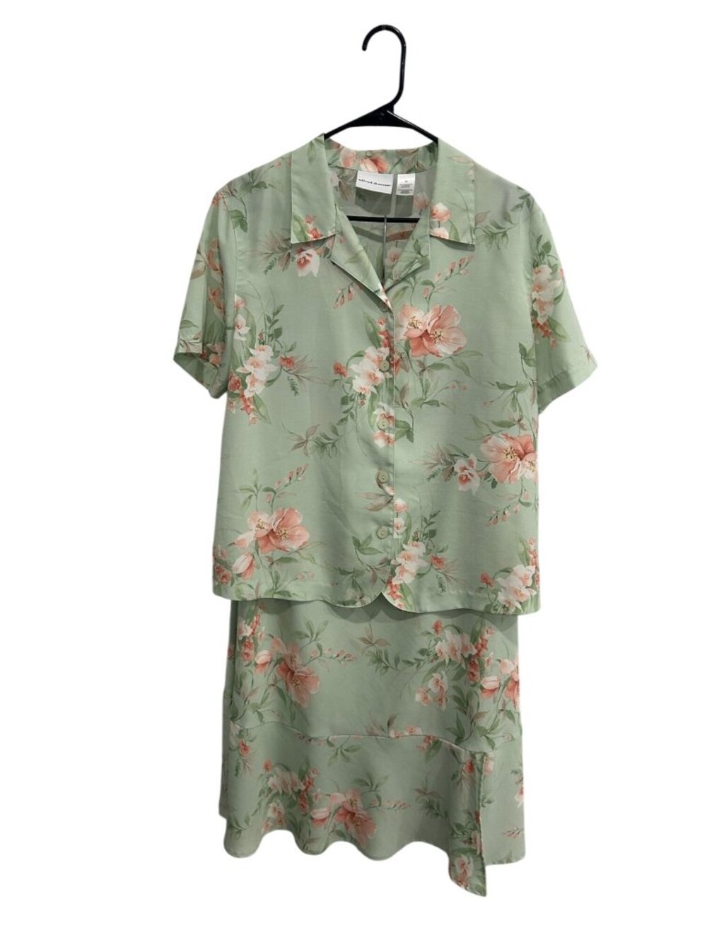Alfred Dunner 14/16 Floral Top Midi Skirt Two Piece Set Cottagecore Boho